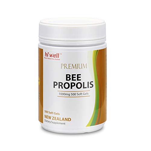Hi Well Premium Bee Propolis 1000mg 500 Soft Gels New Zealand Bee Immune Support Vitamins Minerals & Antioxidants