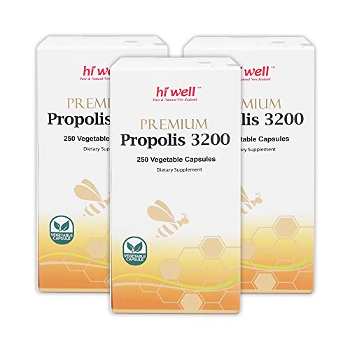 (Pack of 3) Hi Well Premium Propolis 3200 Flavonoid 96mg 250VegeCapsules