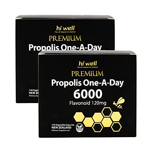 (Pack of 2) Hi Well Premium Propolis One-A-Day 6000 Flavonoid 120mg 120Capsules
