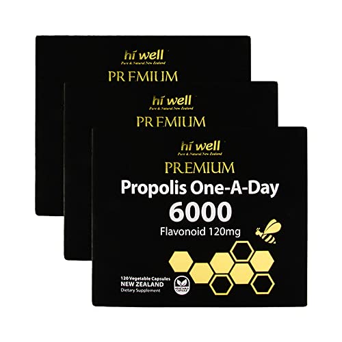 (Pack of 3) Hi Well Premium Propolis One-A-Day 6000 Flavonoid 120mg 120Capsules