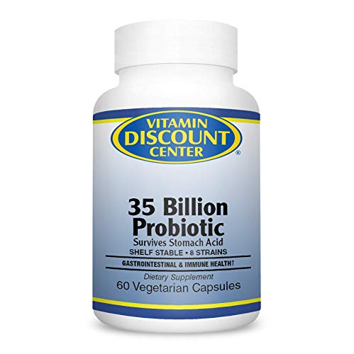 Vitamin Discount Center, Probiotic 35 Billion Dietary Supplement with Prebiotic Blend, Gastrointestinal & Immune Health, Shelf Stable, 8 strains, 60 Vegetarian Capsules