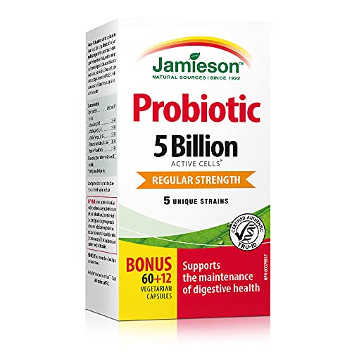 Jamieson Laboratories Probiotic 5 Billion Regular Strength Supplement, 60 Count