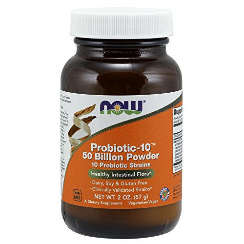 NOW Supplements, Probiotic-10 Powder, 50 Billion, with 10 Probiotic Strains, Strain Verified, 2 oz