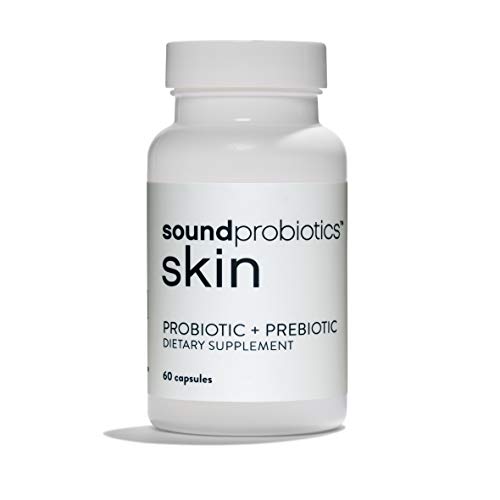Sound Probiotics Skin - High Potency (20 Billion CFU) Probiotics Supplement for Healthy Skin - Prebiotic + Probiotics for Women & Men - 60 Count