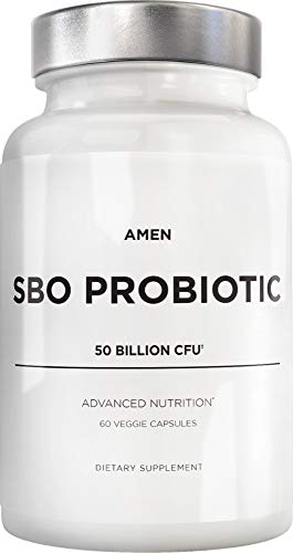 Amen Probiotics Supplement, SBO Probiotic and Organic Prebiotics, 50 Billion CFUs, Shelf Stable, No Refrigeration Required, Flora Daily Probiotic Formula for Women & Men, Vegan & Non-GMO, 60 Capsules