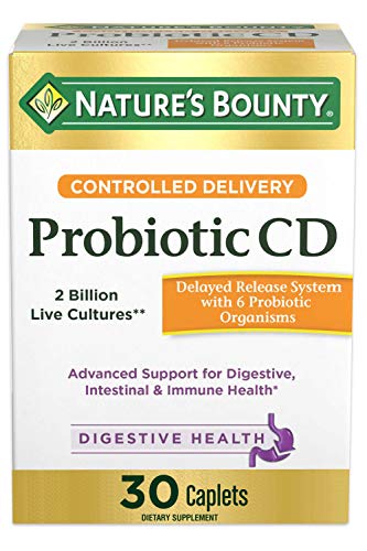 Controlled Delivery Probiotic by Nature Bounty, Dietary Supplement, Advanced Support for Digestive, Intestinal and Immune Health, 30 Caplets