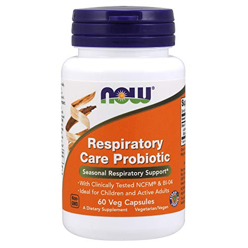 NOW Supplements, Respiratory Care Probiotic, with Clinically Tested NCFM® & BI-04, 60 Veg Capsules