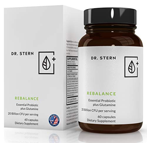 Rebalance Probiotic Supplement - Dr. Ian Stern Formulated - for Superior Digestion & Immunity u2013 W/ Organic Prebiotic & L-Glutamine - 20 Billion CFU - 60 Capsules