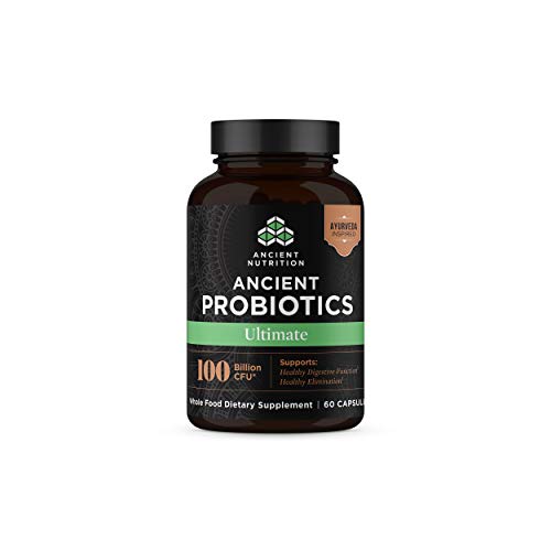 Probiotics by Ancient Nutrition, Probiotics Ultimate 100 Billion CFUs*/Serving, Digestive and Immune Support, Gluten Free, Ancient Superfoods Blend, 60 Capsules