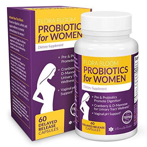 Probiotics for Women - Ultimate Flora Bloom Probiotic Supplement for Women - Healthy Vaginal Odor Probiotic - Formula for pH Balance, UTI, BV & GBS Relief - 30 Day Supply (60 Capsules)