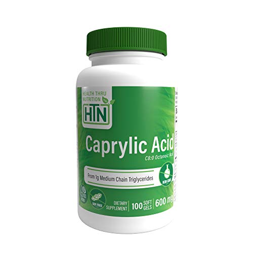 Health Thru Nutrition Caprylic Acid 600mg 100ct (NON-GMO) (Gluten Free)