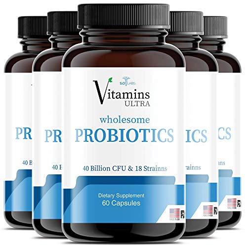 (5 Pack) Vitamins Ultra Wholesome Probiotics 40 Billion CFU and 18 Strainns for Women Men