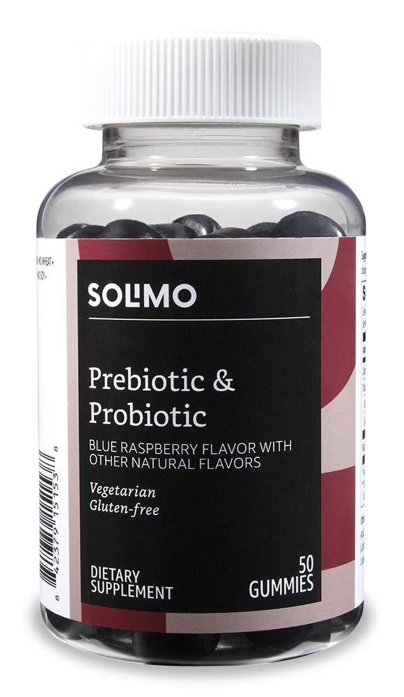 Amazon Brand - Solimo Prebiotic & Probiotic 2 Billion CFU, 50 Gummies (2 Gummies per Serving)