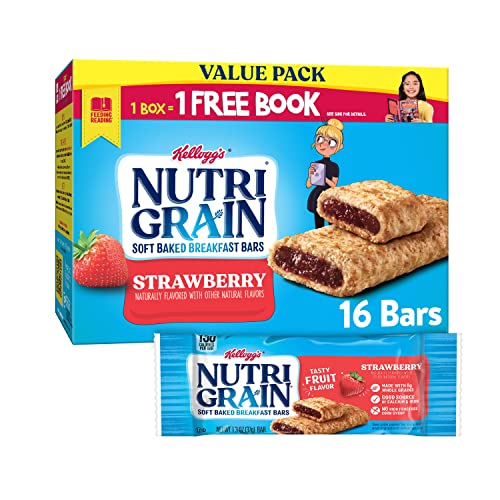 Nutri-Grain Soft Baked Breakfast Bars, Made with Whole Grains, Kids Snacks, Value Pack, Apple Cinnamon, 20.8oz Box, 16 Bars (Pack of 3)