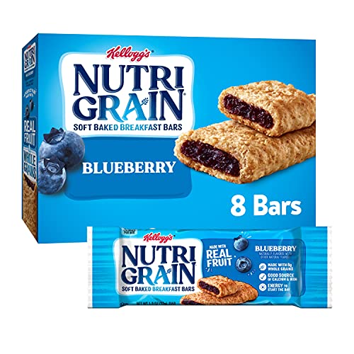 Kelloggs Nutri-Grain Cereal Bars (Blueberry, 8-Count Bars, Pack of 6)