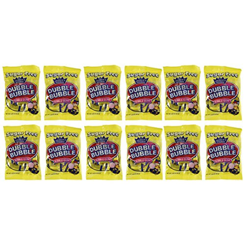 Dubble Bubble Sugar Free, 3.25-Ounce Bags (Pack of 12)