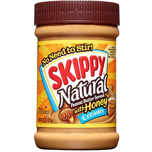 SKIPPY Peanut Butter, Natural Creamy with Honey, 15 Ounce (6 Combined)