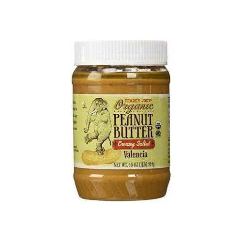 Trader Joe's Organic Peanut Butter Creamy Salted Valencia 1 lb (CASE OF 4)