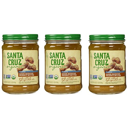 Santa Cruz Organic Dark Roast Creamy Peanut Butter (pack of 3 x 16 OZ)