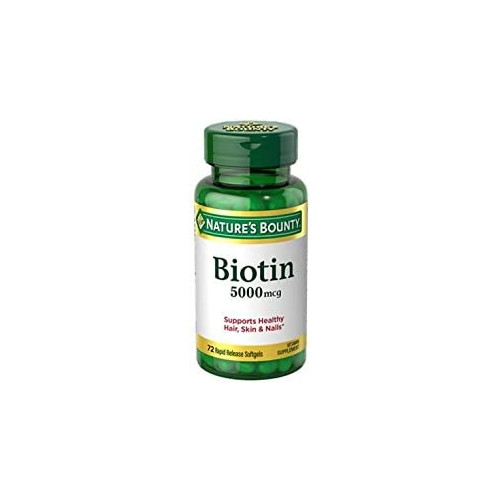 Natures Bounty Super Potency Biotin 5000mcg - 72 softgels (Pack of 2)