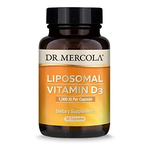 Dr. Mercola Liposomal 비타민 D3 Dietary Supplement 5,000 IU 30 Servings Capsules Supports Heart Immune Health Non GMO Soy Free Gluten