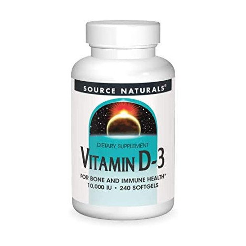 SOURCE NATURALS Vitamin D-3 10,000 IU Soft Gel, 60 Count