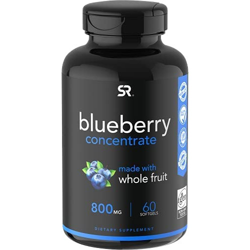 Whole Fruit Blueberry Concentrate Made from Organic Blueberries ~ Non-GMO & Gluten Free (60 Liquid Softgels)