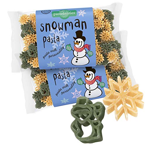 Pastabilities Snowman Shaped Pasta, Fun Shaped Noodles for Kids and Holidays, Non-GMO Natural Wheat Pasta 14 oz (2 Pack)