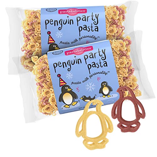Pastabilities Penguin Party Pasta, Fun Shaped Penguin Noodles for Kids and Holidays, Non-GMO Natural Wheat Pasta 14 oz (2 Pack)