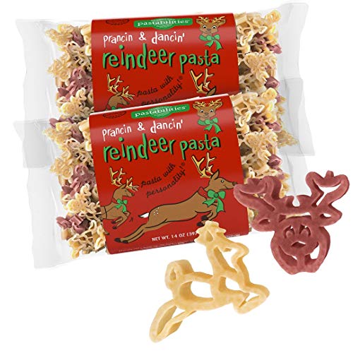 Pastabilities Reindeer Pasta, Fun Shaped Reindeer Rudolph Noodles for Kids and Holidays, Non-GMO Natural Wheat Pasta 14 oz (2 Pack)