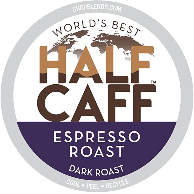 세계 최고의 하프 카페 에스프레소 로스트 커피 100ct. 태양 에너지 생산 재활용 싱글 서브 다크 로스트 커피 포드 - 아라비카 커피 캘리포니아 100% 로스팅, KCup 호환