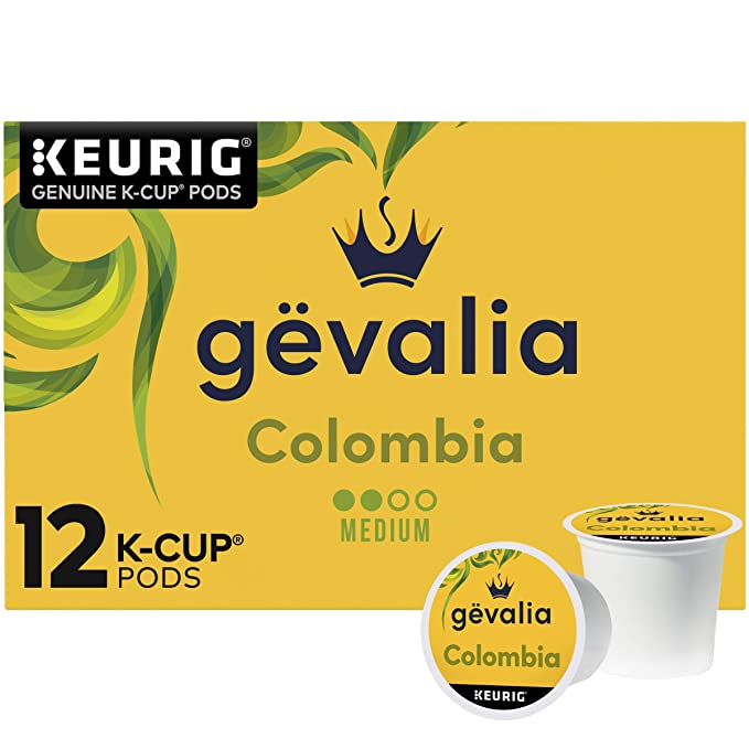 게발리아 콜롬비아 미디엄 로스트 100% 아라비카 큐리그 K컵 커피 포드 12ct 박스