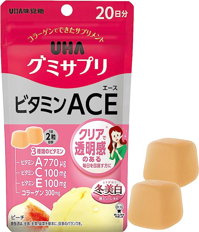 UHA 미각당 구미보조식품 비타민 ACE 20일분 (40알) 피치맛