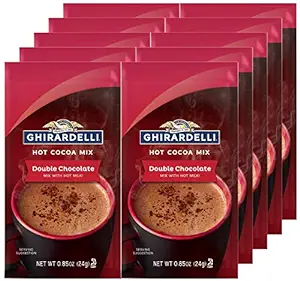 핫초코 Ghirardelli Double Chocolate Hot Cocoa Mix, 0.85-Ounce Packets (Pack of 10)